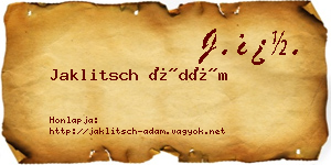 Jaklitsch Ádám névjegykártya